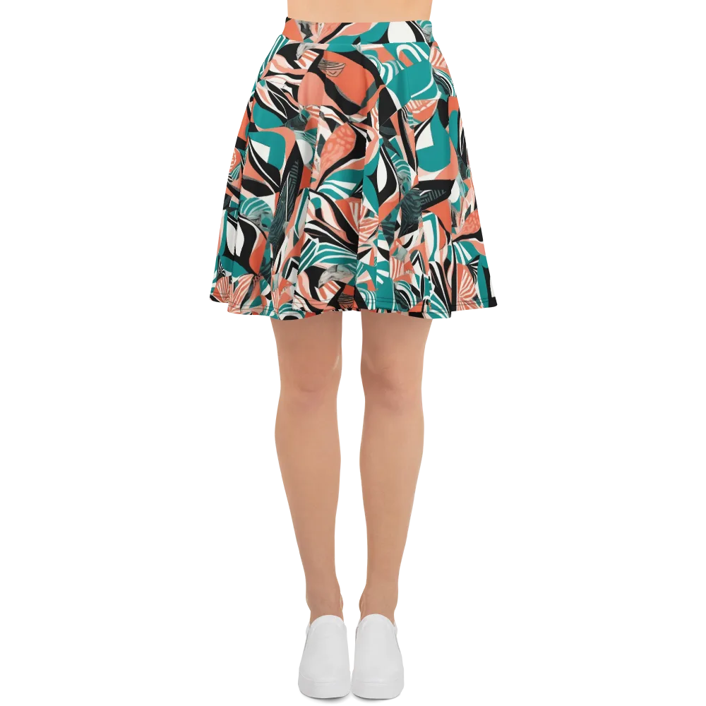 Coral Kinetic on Skater Skirt — Front