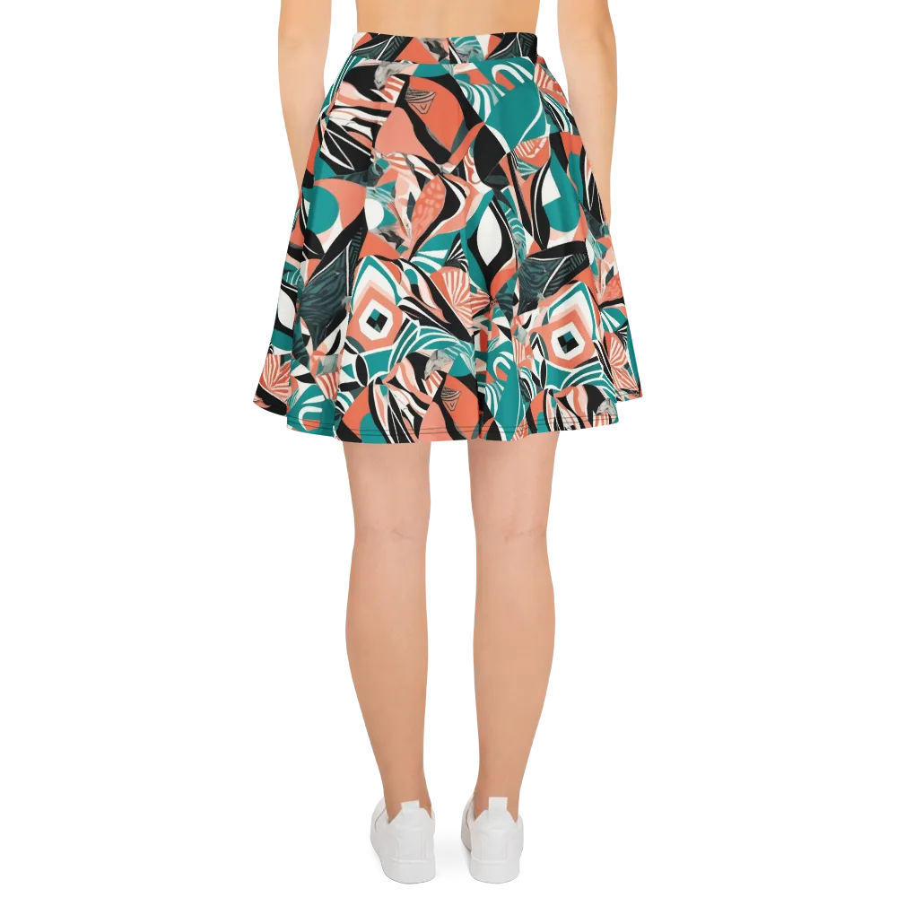 Coral Kinetic on Skater Skirt — Back