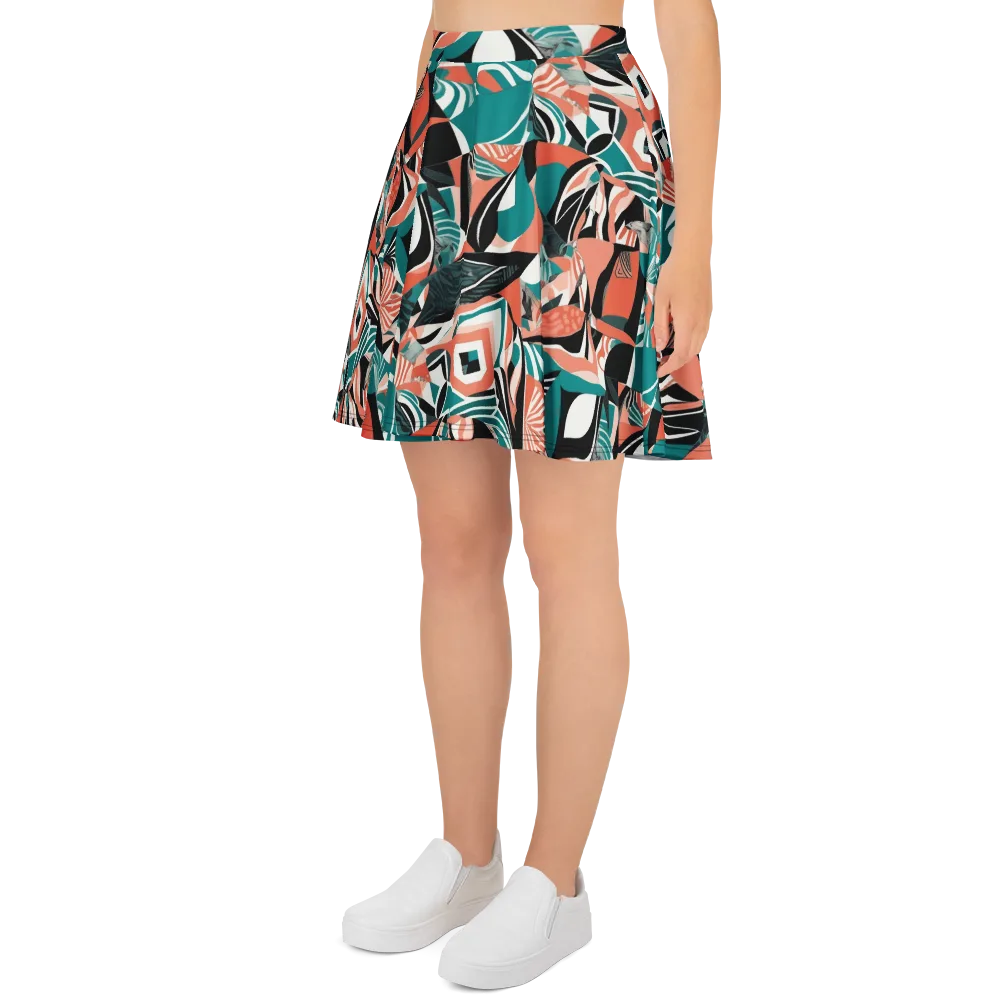 Coral Kinetic on Skater Skirt — Left
