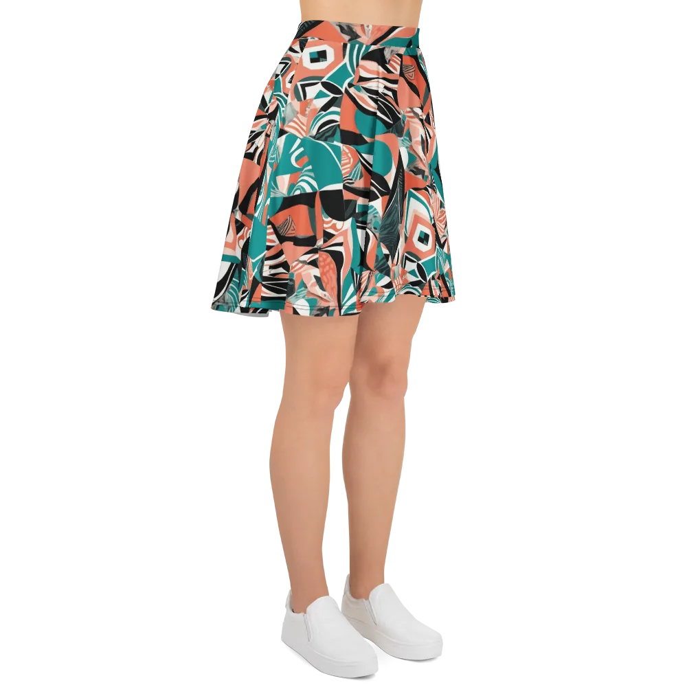 Coral Kinetic on Skater Skirt — Right
