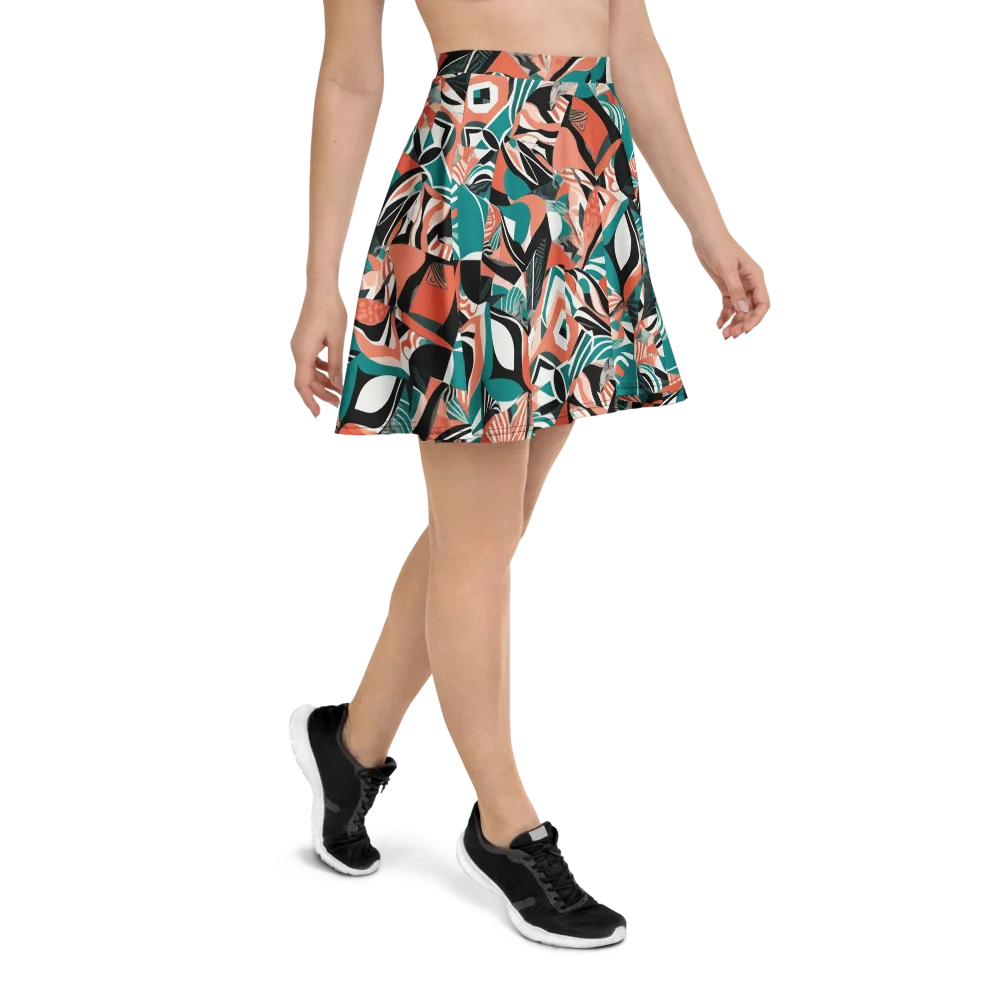 Coral Kinetic on Skater Skirt — Right