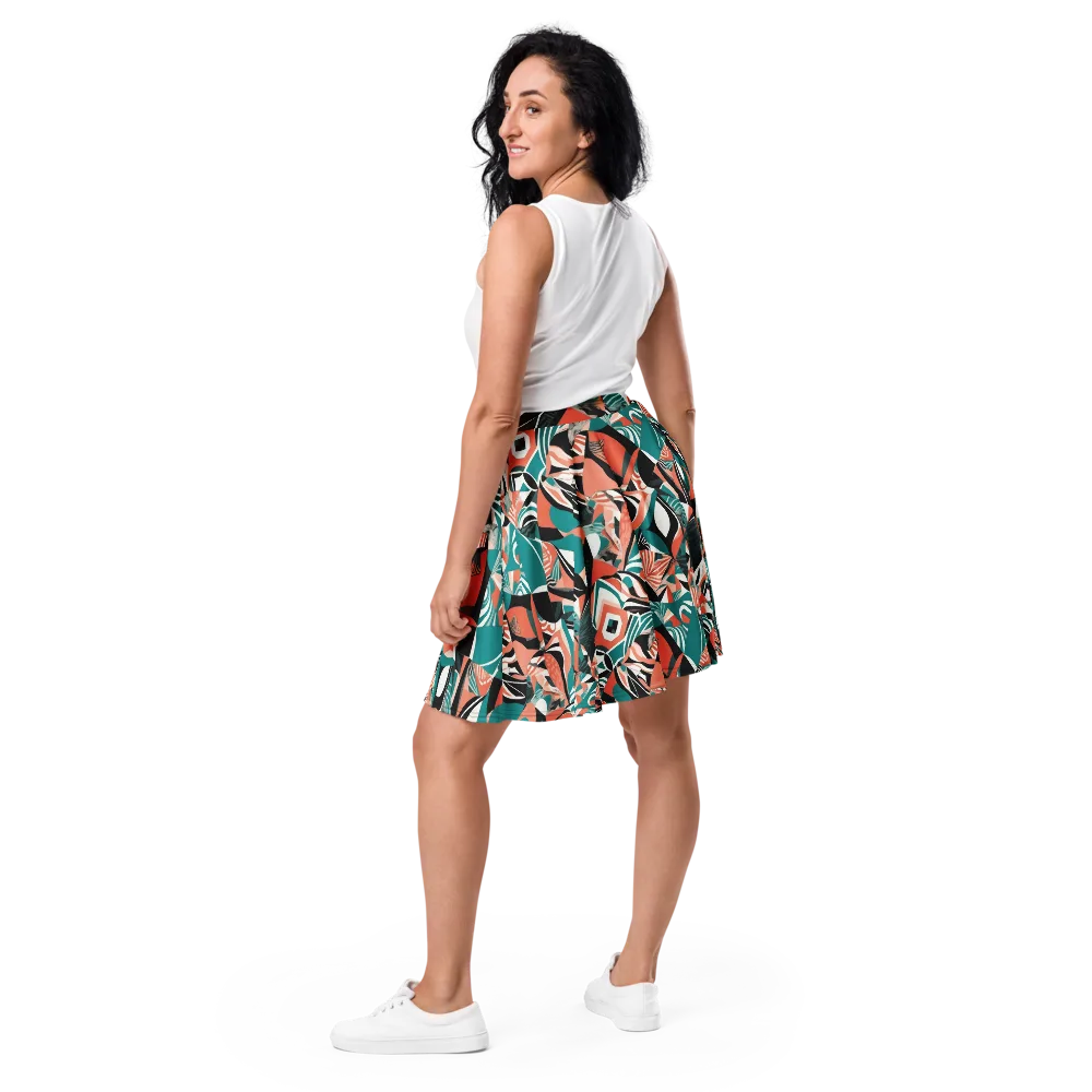Coral Kinetic on Skater Skirt — Back
