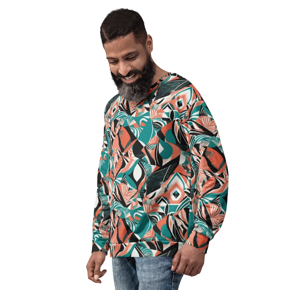 Coral Kinetic on Sweatshirt — Left Front