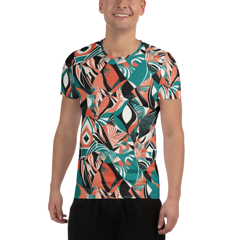 Coral Kinetic on Men's Athletic T-Shirt — Front
