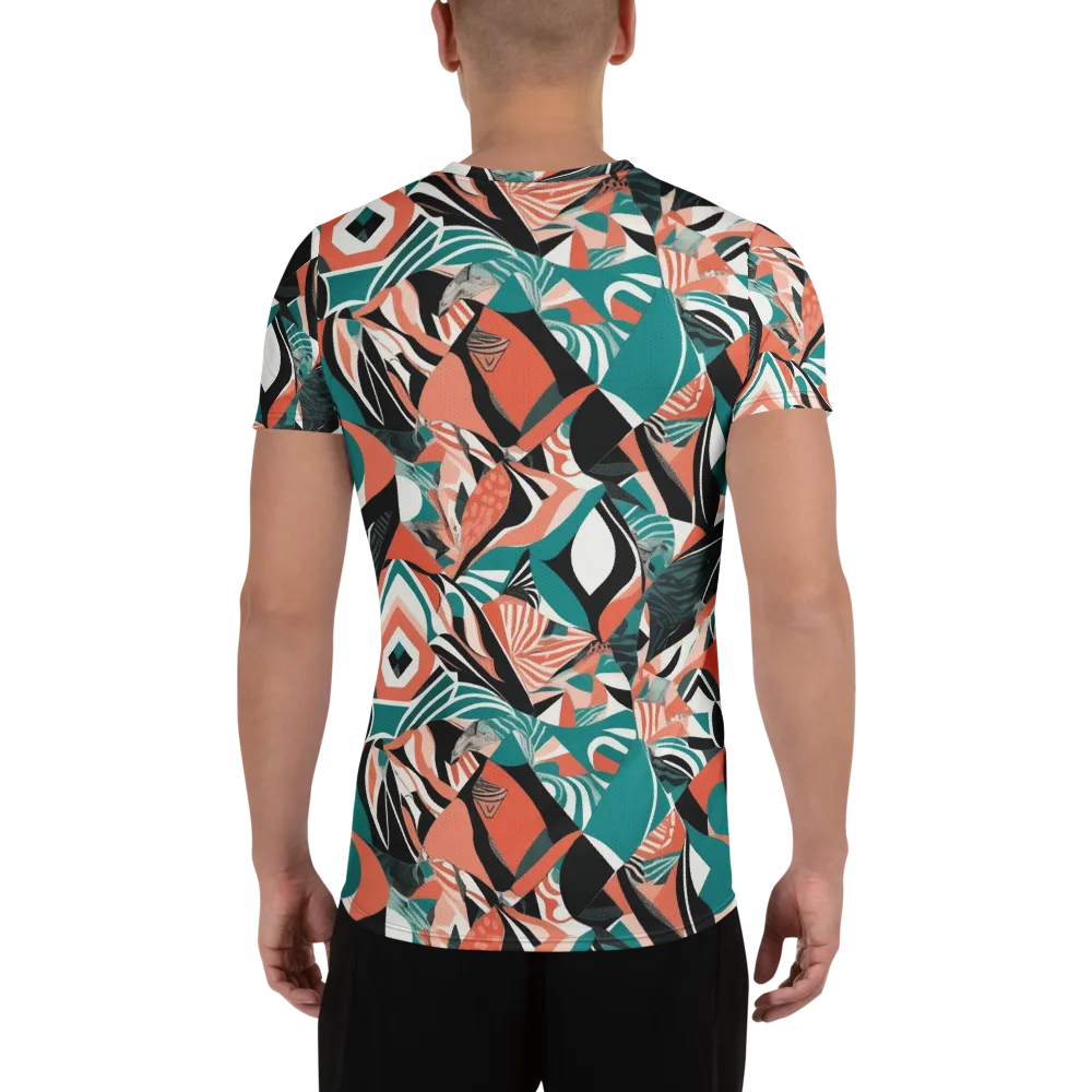 Coral Kinetic on Men's Athletic T-Shirt — Back