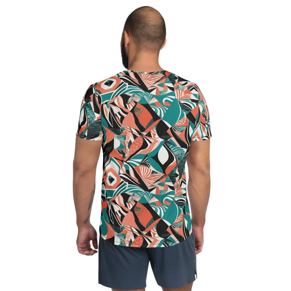 Coral Kinetic on Men's Athletic T-Shirt — Back