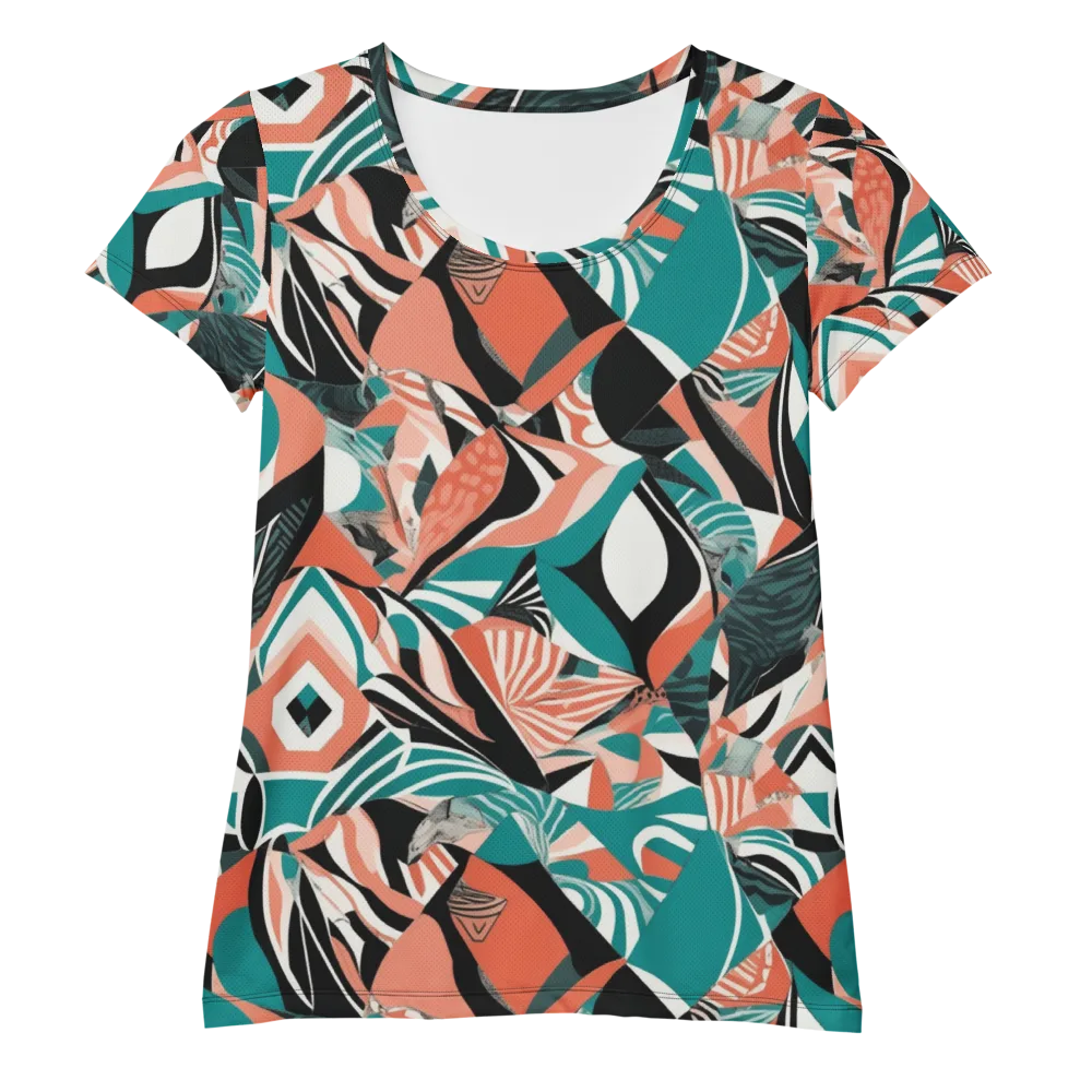 Coral Kinetic on Women's Athletic T-Shirt — Front