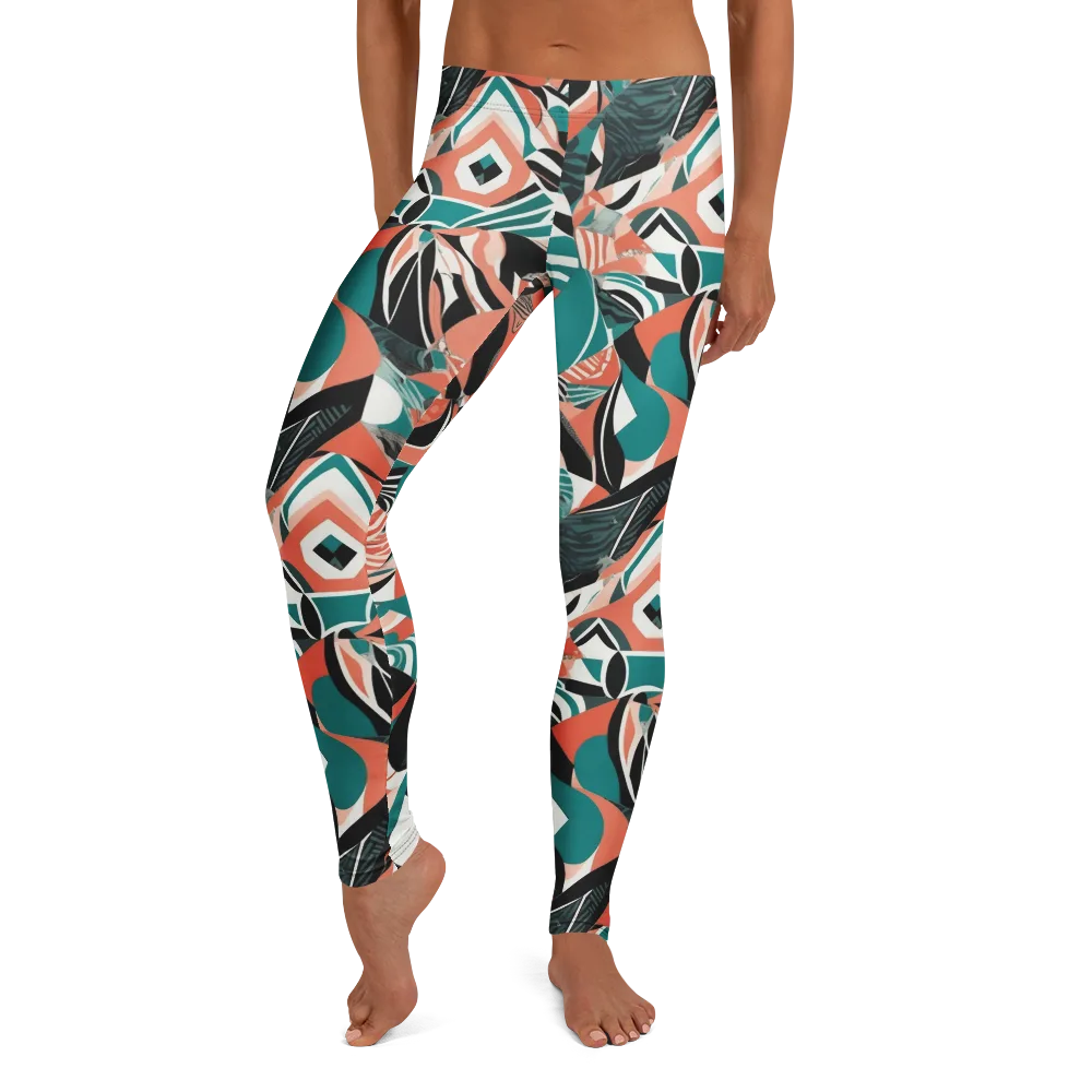 Coral Kinetic on Leggings — Front