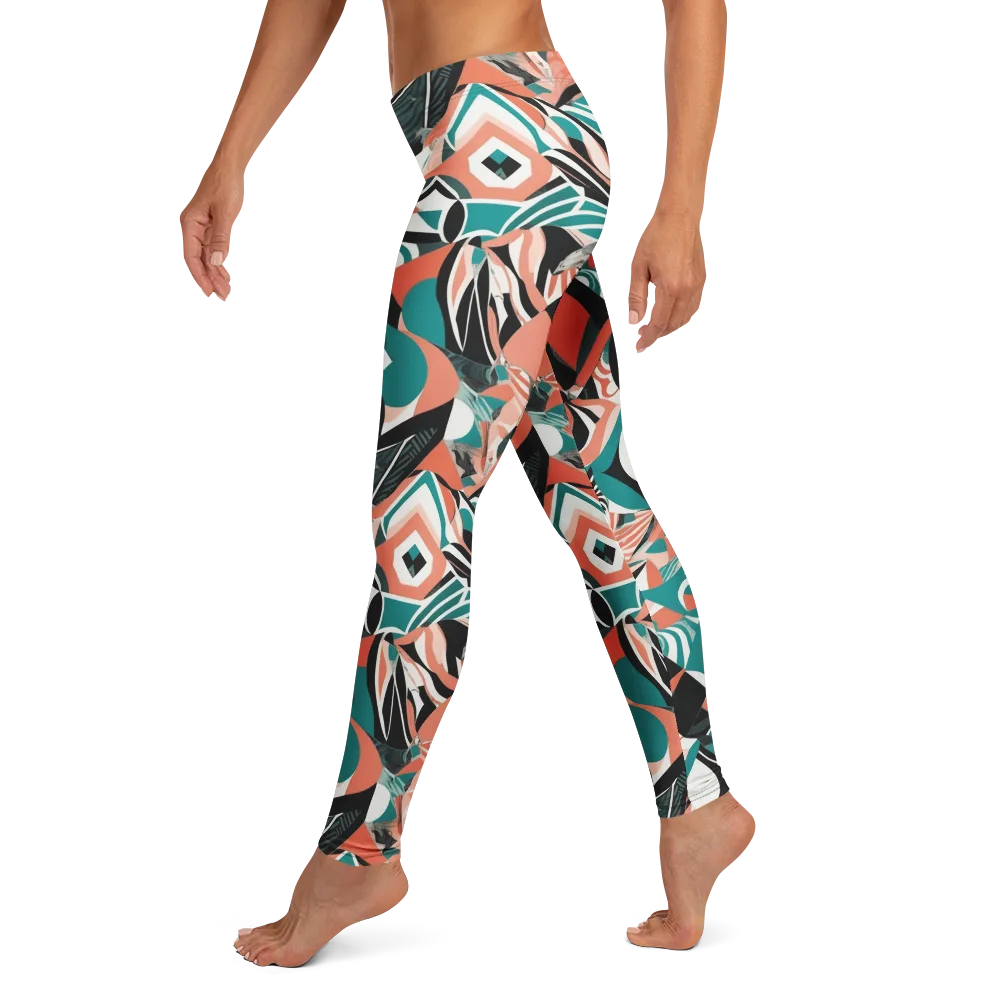 Coral Kinetic on Leggings — Left