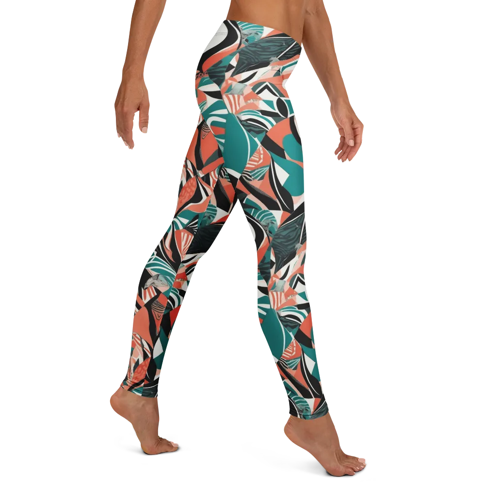 Coral Kinetic on Leggings — Right