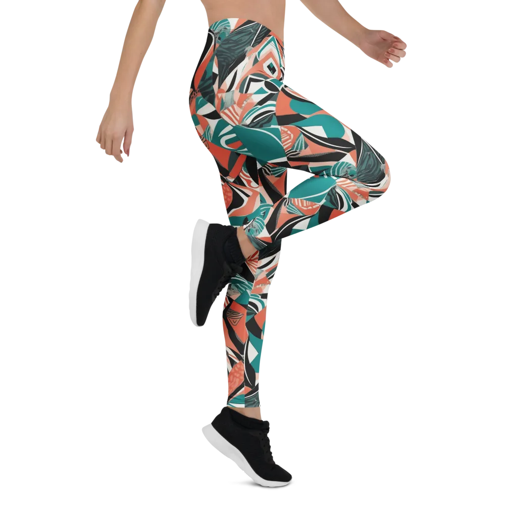Coral Kinetic on Leggings — Right