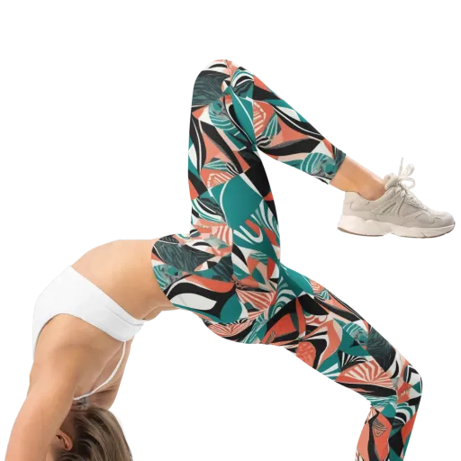 Coral Kinetic on a Leggings