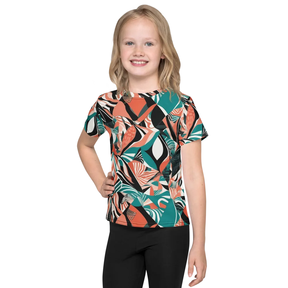 Coral Kinetic on Kids Crew Neck T-Shirt — Front
