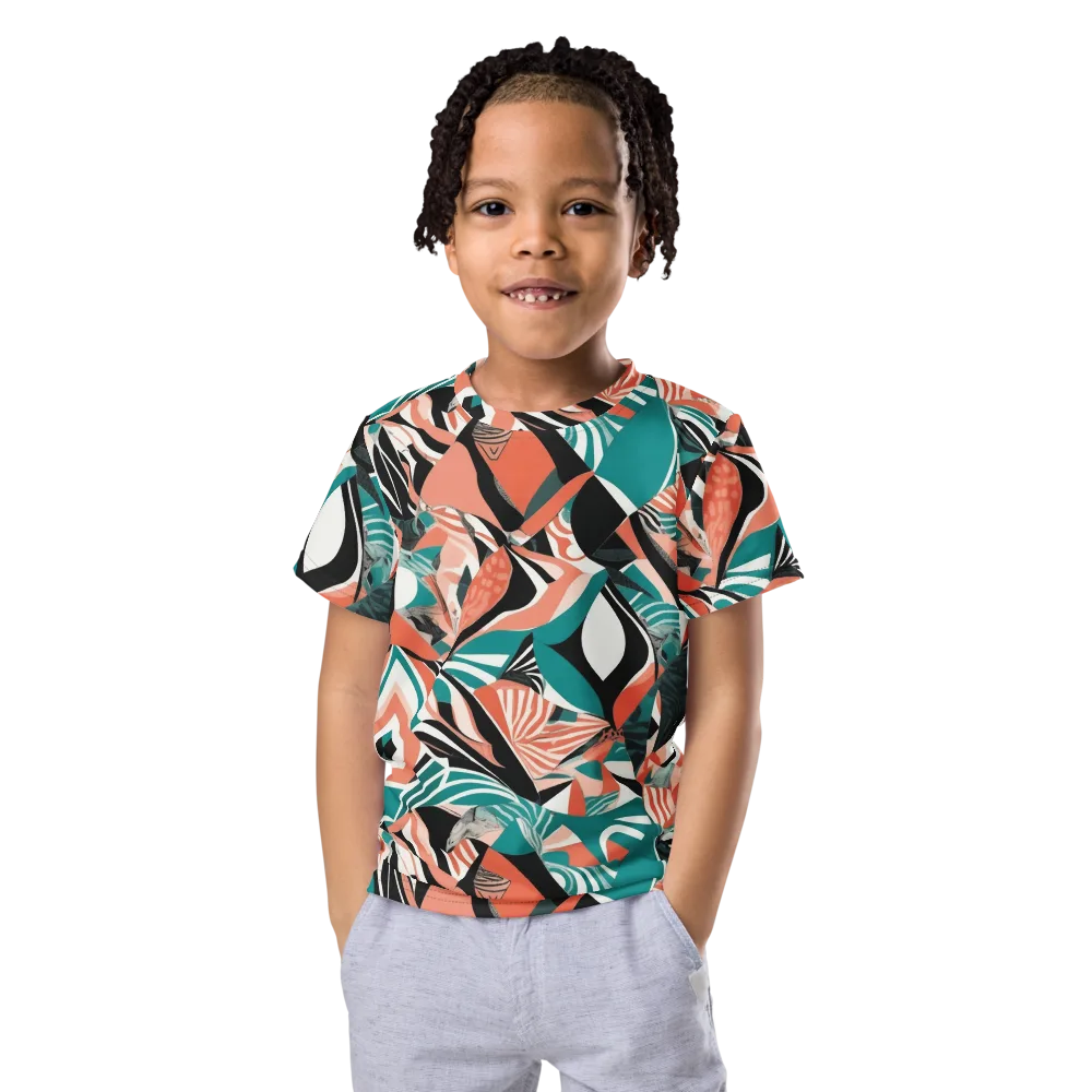 Coral Kinetic on Kids Crew Neck T-Shirt — Front
