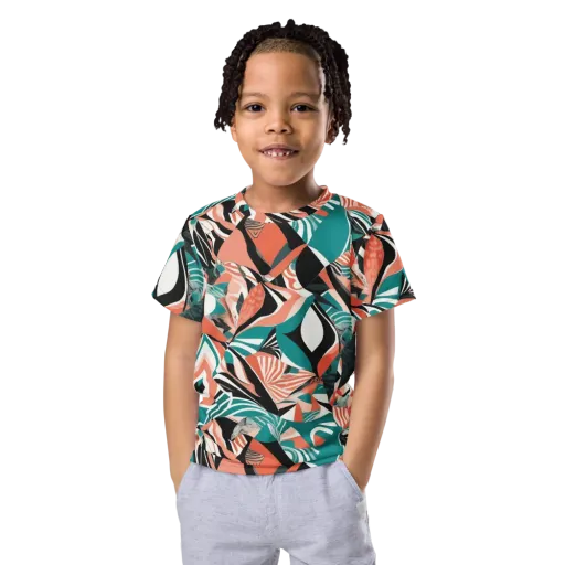 Coral Kinetic on a Kids Crew Neck T-Shirt