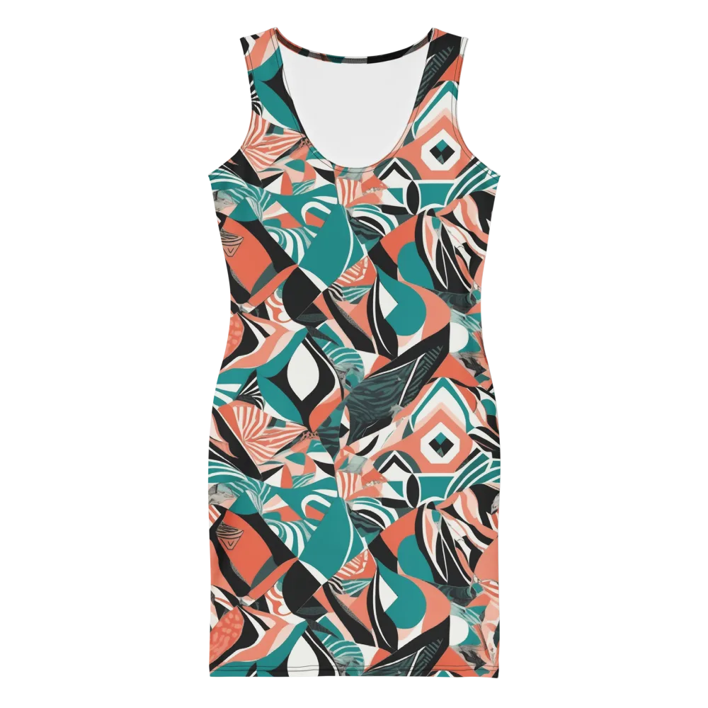 Coral Kinetic on Bodycon Dress — Front