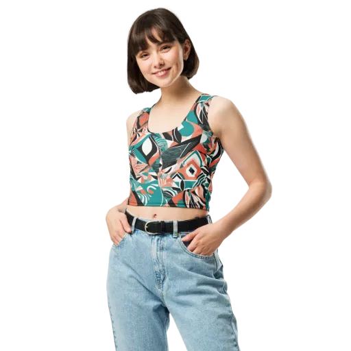 Coral Kinetic on a Crop Top