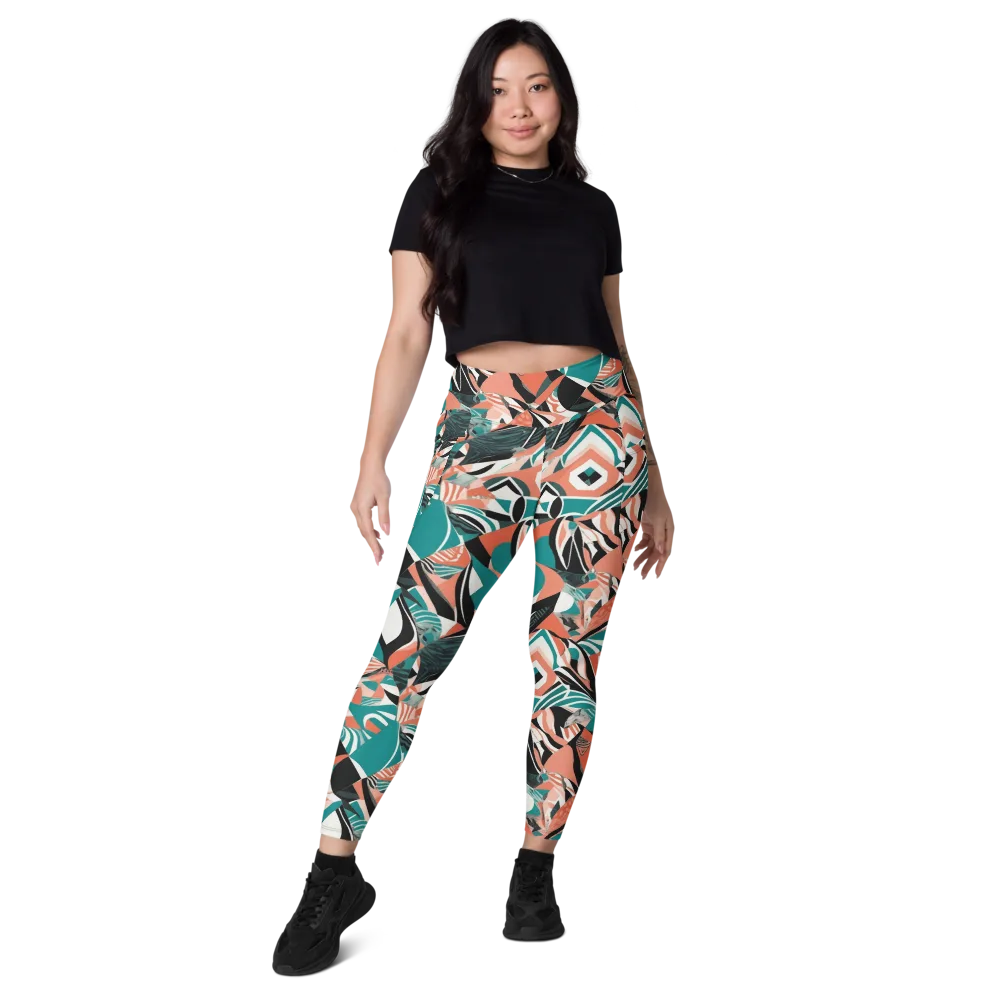 Coral Kinetic on Leggings with Pockets — Front