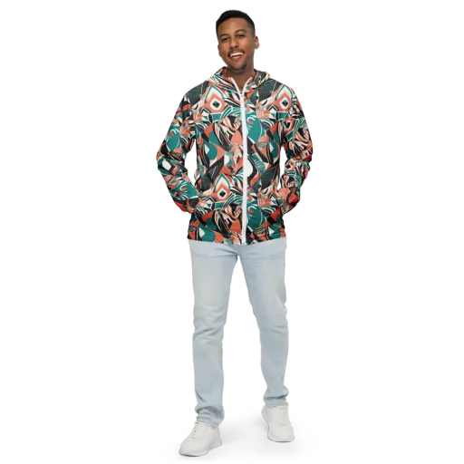 Coral Kinetic on a Men's Windbreaker