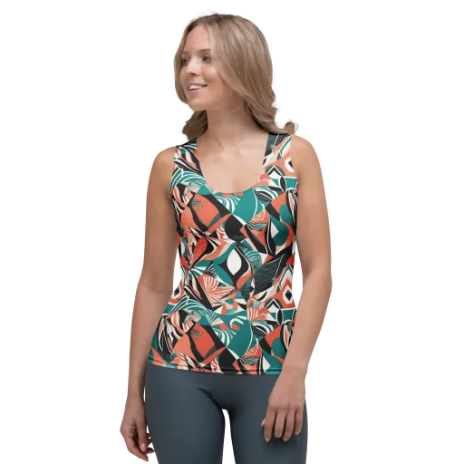 Coral Kinetic on a Women's Tank Top