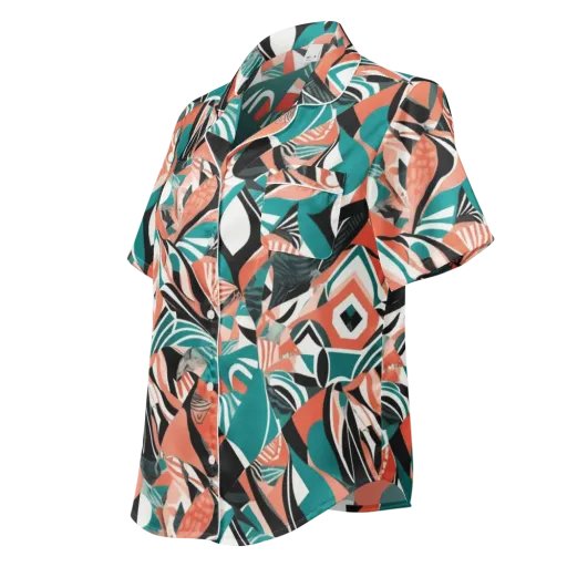 Coral Kinetic on a Women's Short Sleeve Pajama Top