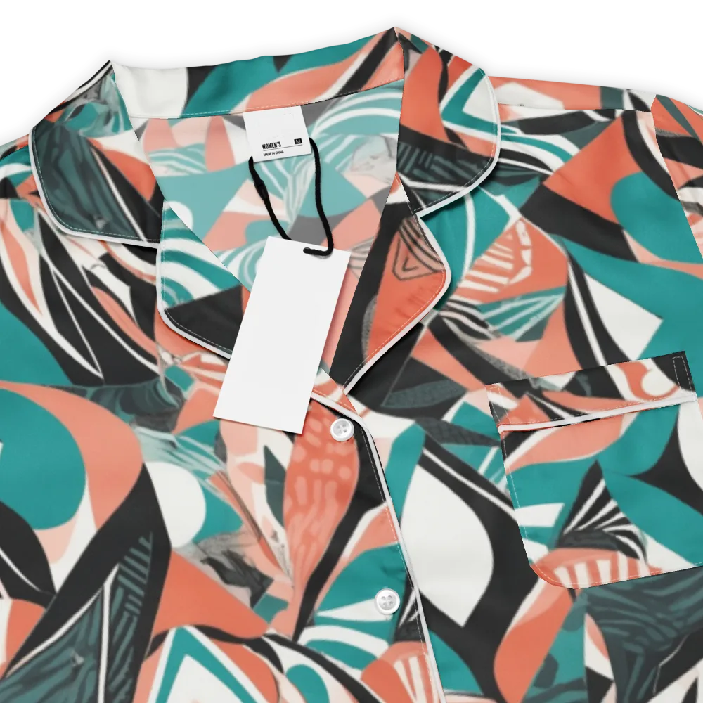 Coral Kinetic on Women's Short Sleeve Pajama Top — Product details