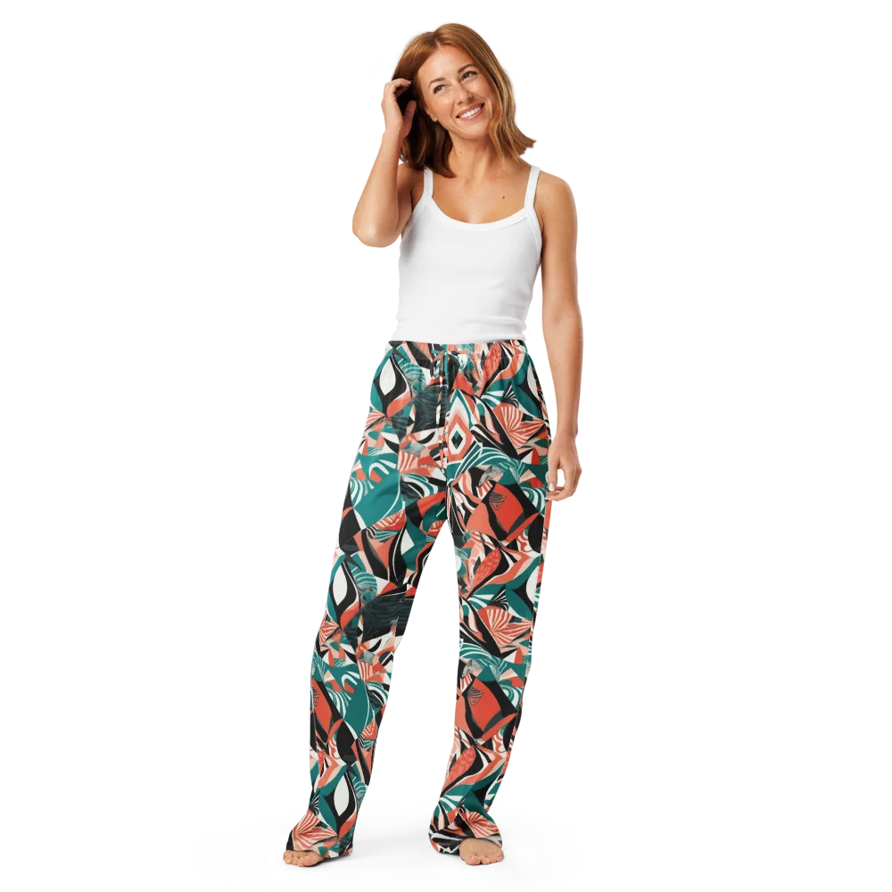Coral Kinetic on Women's Pajama Pants — Front