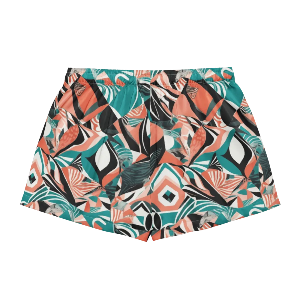 Coral Kinetic on Women's Pajama Shorts — Back