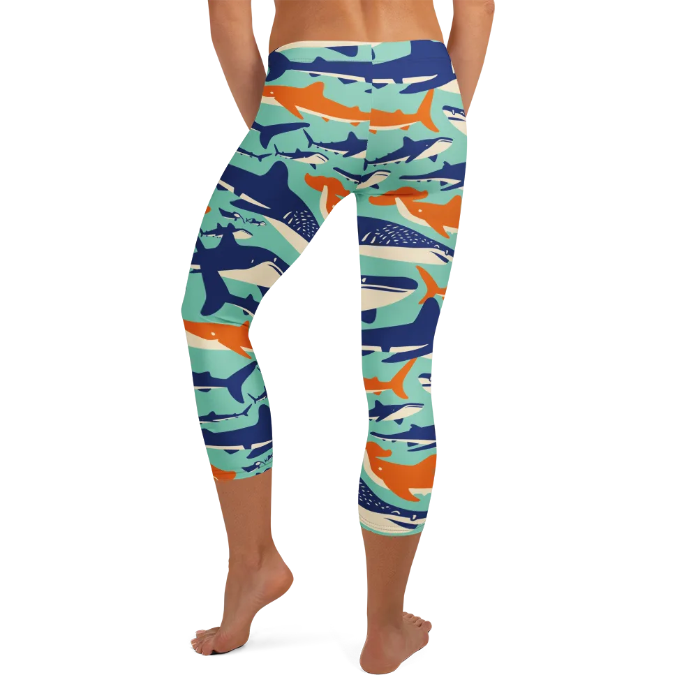 Tidal Giants on Capri Leggings — Back
