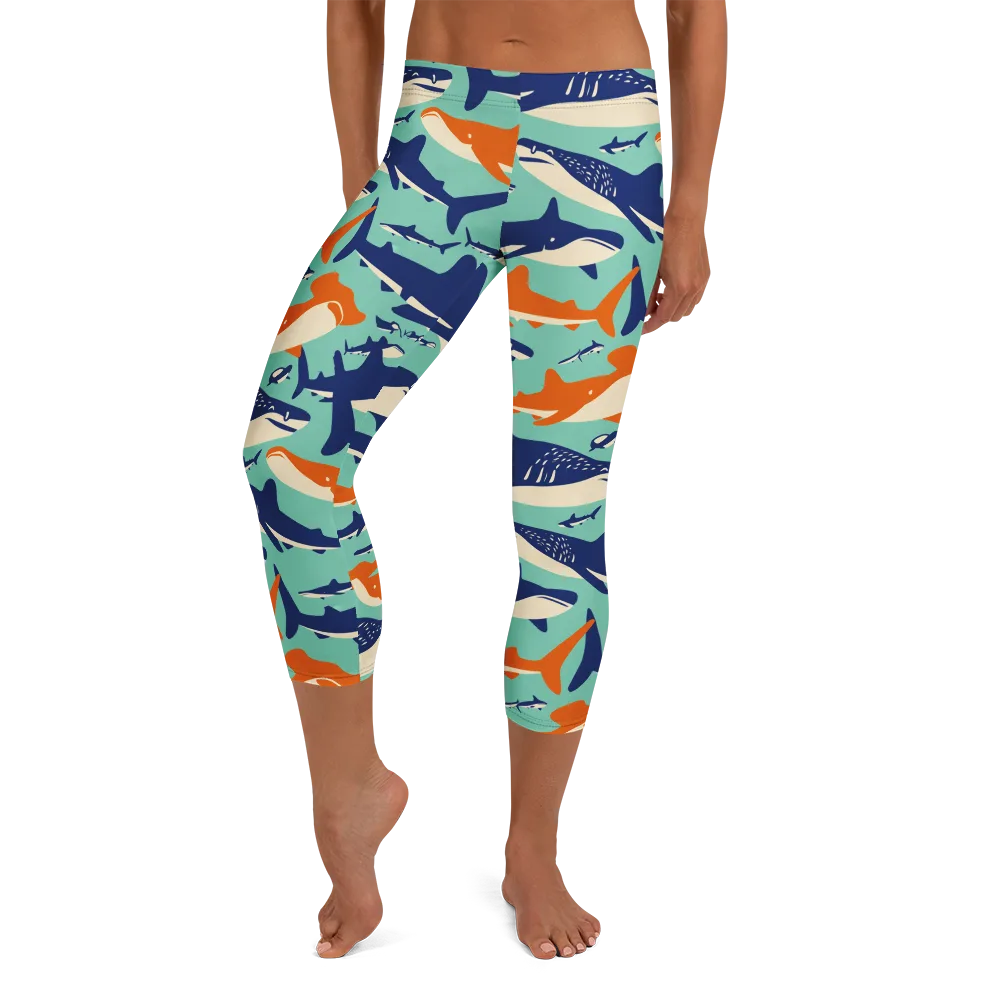 Tidal Giants on Capri Leggings — Front