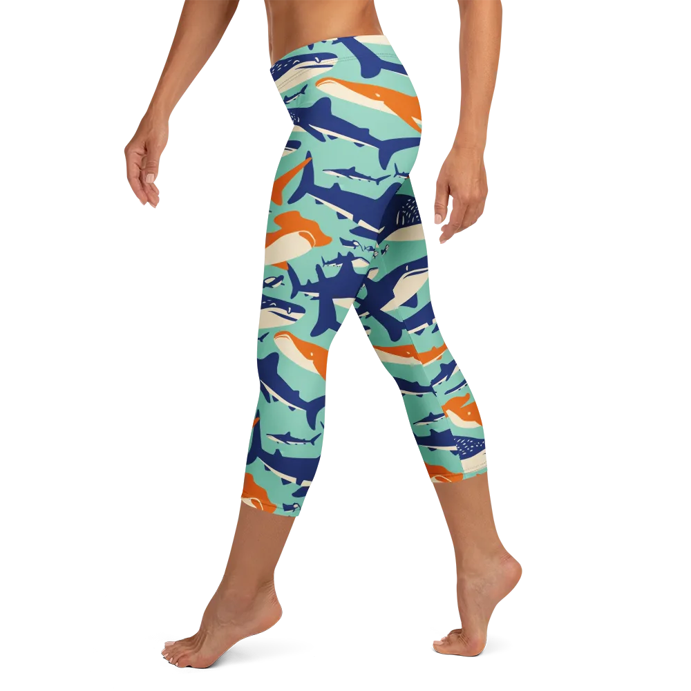 Tidal Giants on Capri Leggings — Left