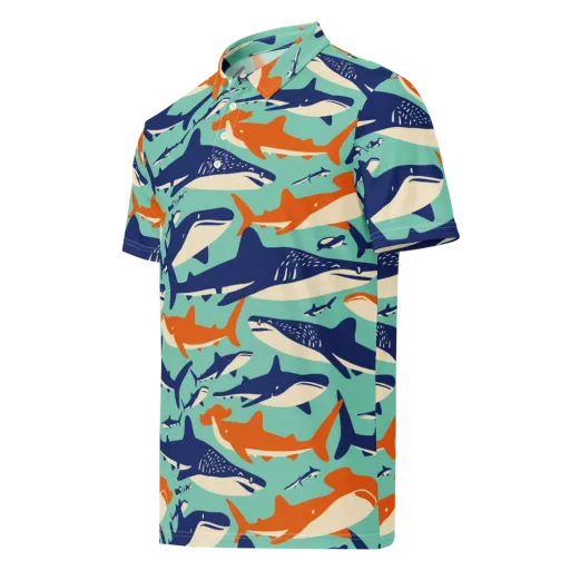 Tidal Giants on a Men's Slim Fit Polo Shirt