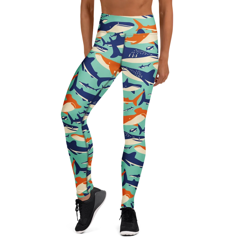 Tidal Giants on Yoga Leggings — Front