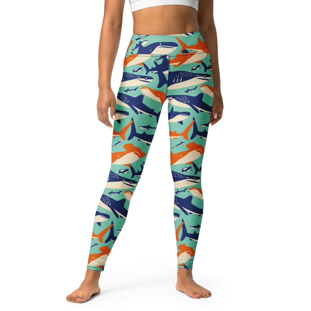 Tidal Giants on Yoga Leggings — Front