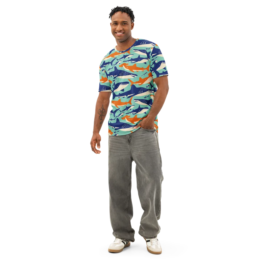 Tidal Giants on Men's Cotton Crew Neck T-Shirt — Front