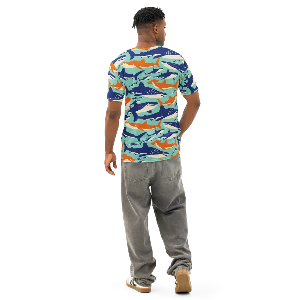 Tidal Giants on Men's Cotton Crew Neck T-Shirt — Back