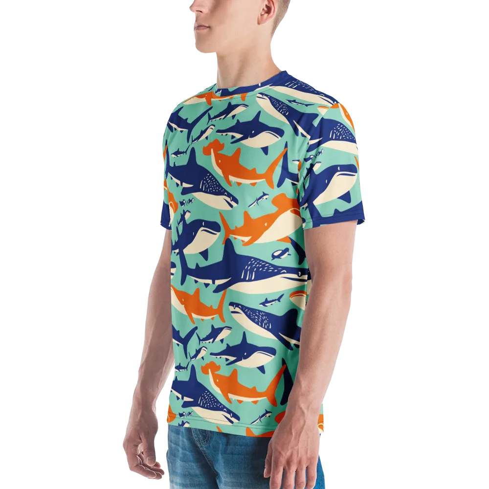 Tidal Giants on Men's Crew Neck T-Shirt — Left