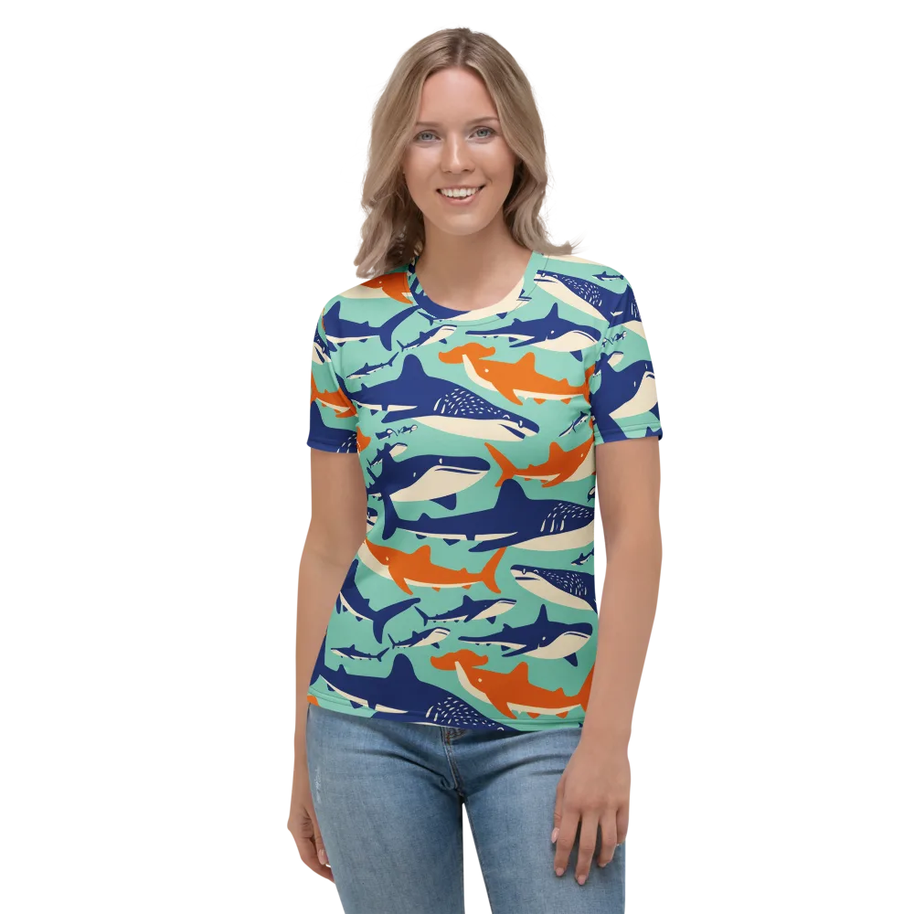 Tidal Giants on Women's Crew Neck T-Shirt — Front