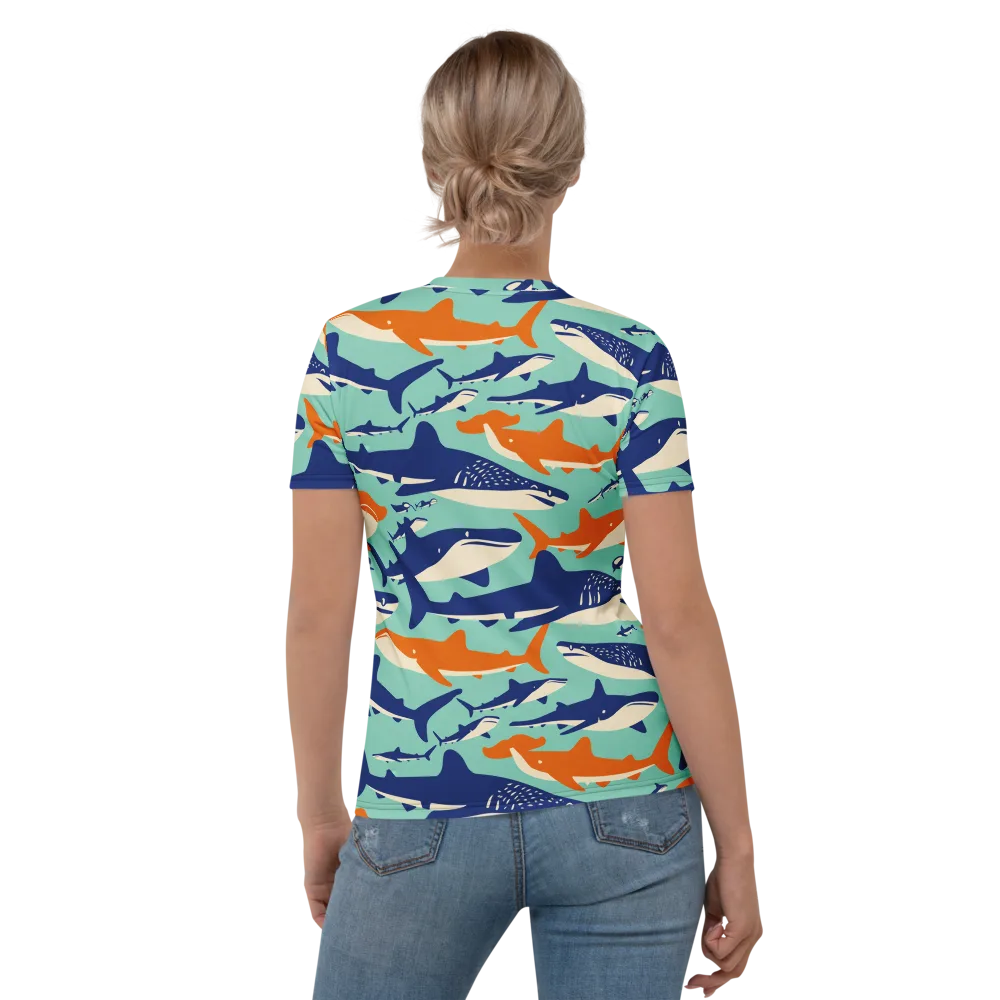 Tidal Giants on Women's Crew Neck T-Shirt — Back