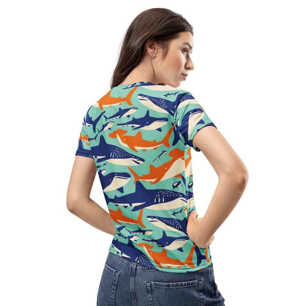 Tidal Giants on Women's Crew Neck T-Shirt — Back