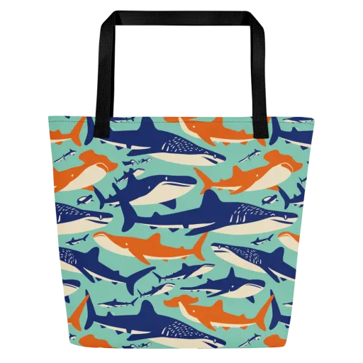 Tidal Giants on a Large Tote Bag W/ Pocket