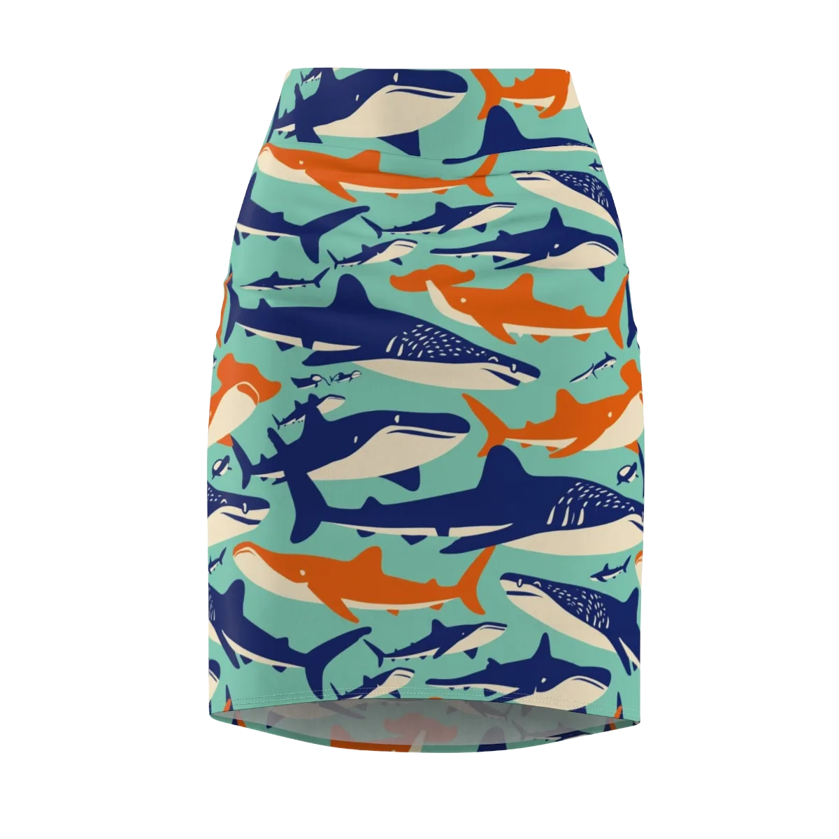 Tidal Giants on Pencil Skirt — Front