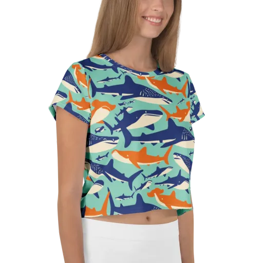 Tidal Giants on a Crop Tee