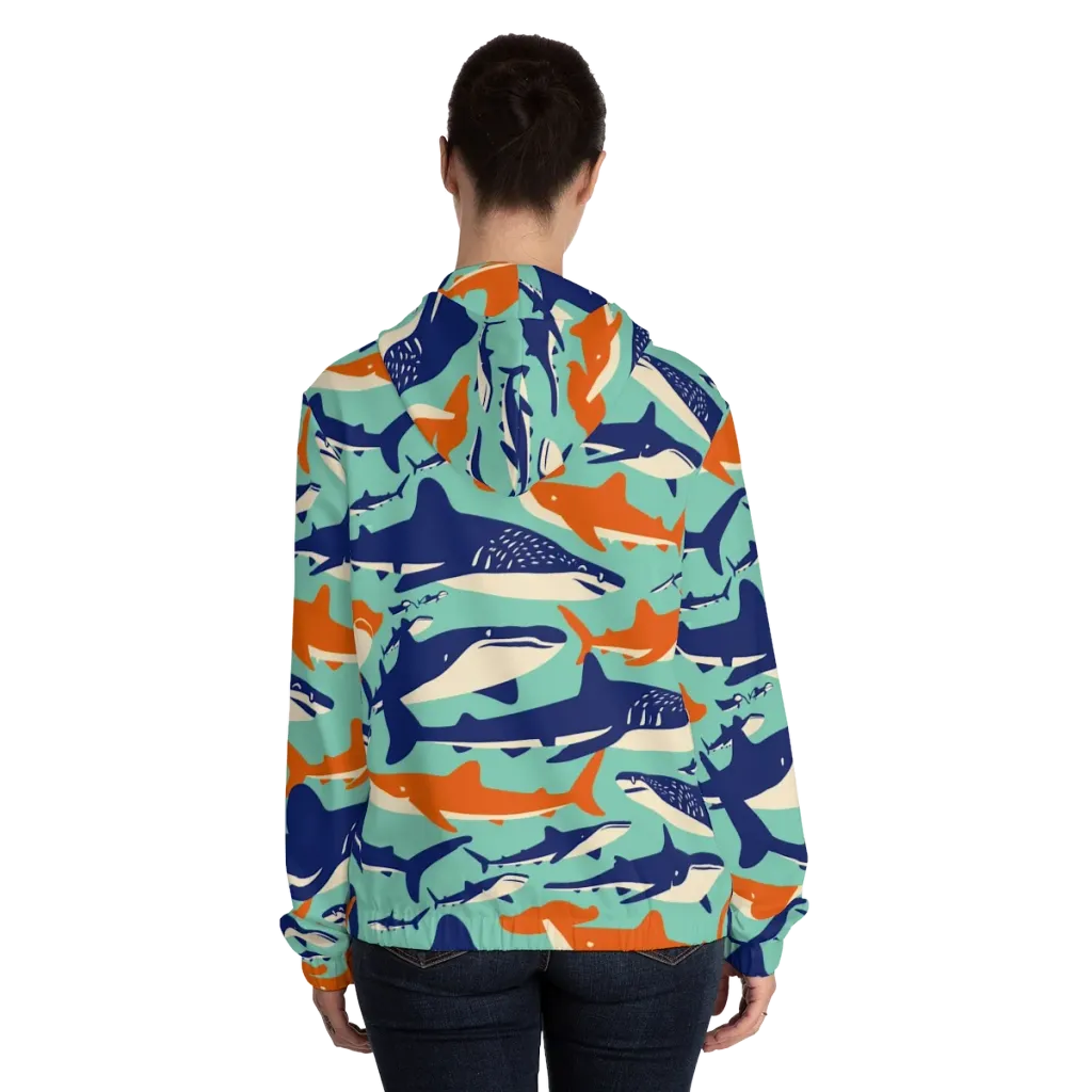 Tidal Giants on Women's Full-Zip Hoodie — Back On Person