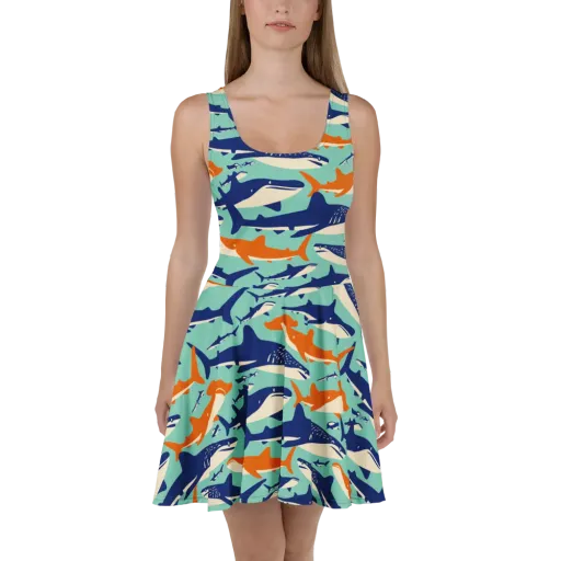 Tidal Giants on a Skater Dress