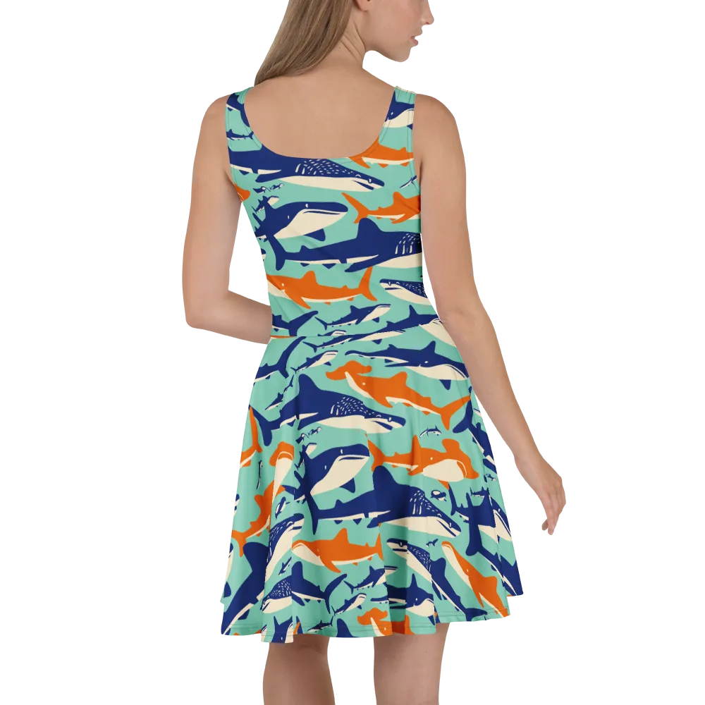 Tidal Giants on Skater Dress — Back