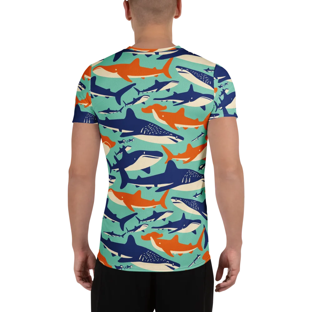 Tidal Giants on Men's Athletic T-Shirt — Back