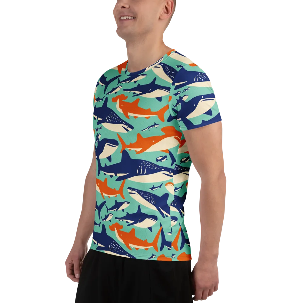 Tidal Giants on Men's Athletic T-Shirt — Left