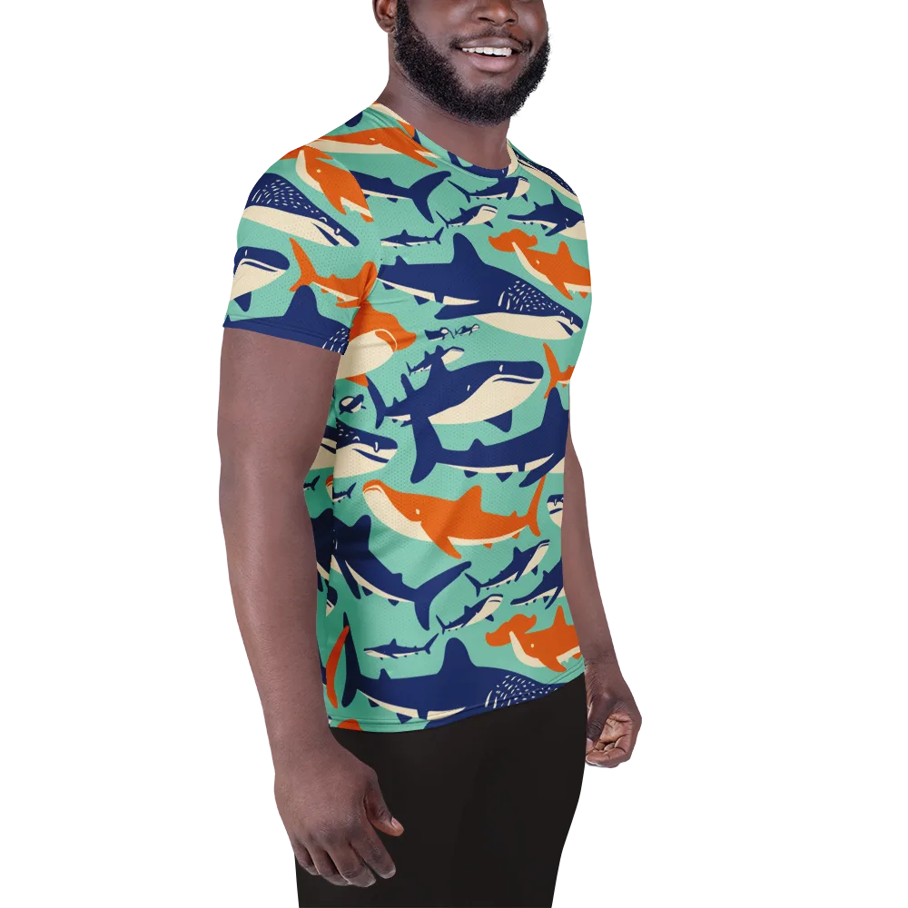 Tidal Giants on Men's Athletic T-Shirt — Right