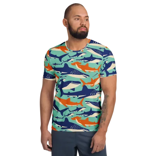 Tidal Giants on a Men's Athletic T-Shirt